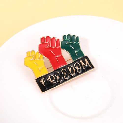Image of African Brooches for Women Juneteenth Brooch Pins Enamel Black History Africa Map Brooches Black Queen Power Fist Lapel Pins Black History Month Juneteenth African Jewelry Accessories Outfits Party Favors Gifts
