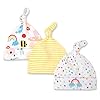 CuteOn 3 stuks babybeanie knoophoed voor pasgeborenen, jongens en meisjes, katoen, verstelbare pet voor baby’s van 3-9…