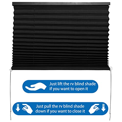 Image of NOVINO RV Blinds for Camper Window,RV Window Shades Camper Blinds for Travel Trailer,Pleated Shade for Motorhome Motor Coach-16 W x 18 inch L