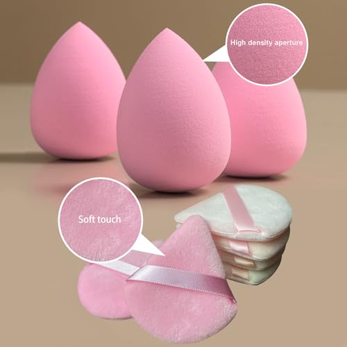 GFOUNS 21 pcs Makeup Sponge Bulk:Makeup Sponges 21 Pcs for Liquid, Cream, and Powder, Multi-colored Pink make up sponges for foundation