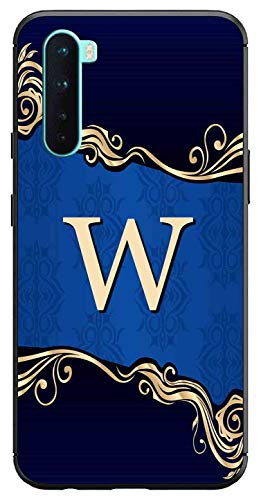 Image of Amazon Brand - Solimo Designer Blue Pattern Alphabet-W Printed Soft & Flexible Hybrid Back Case Mobile Cover for OnePlus Nord