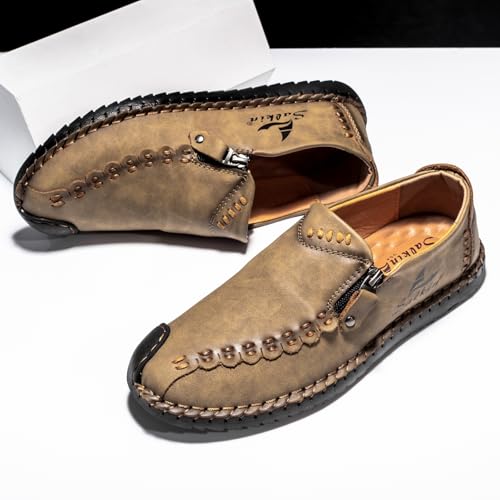Men's Hand - Stitched Loafers, Stylish Casual Leather Shoes - Ideal for Urban Strolls, Leisure Hangouts & Daily Commute4