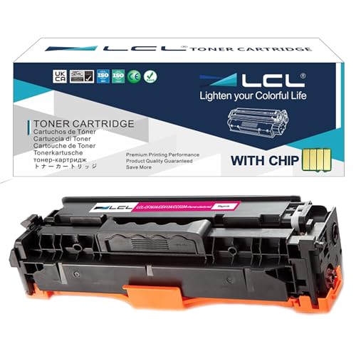 LCL Remanufacturado Cartucho de tóner 304A CC533A (1 Magenta) Reemplazo para HP Color LaserJet CP2020/CP2025/CP2025dn/CP2025n/CP2025x/CM2320/CM2320fxi/CM2320n/CM2320nf