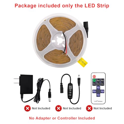 TUNICHX COB LED Strip Lights DC 24V LED Lights Flexible Super Bright LED Strips,16.4ft 6500K White,CRI 90+,2400LEDs High Density Uniform Light for Bedroom Home Decor (No Adapter or Controller) by TUNICHX - Used condition - Image 9