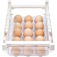 TSDLRH Huevera para frigorífico, tipo cajón, transparente, para huevos, frigorífico, hueveras, almacenaje, organizador de huevos, organizador de huevos y cajones, soporte para huevos (1 unidad)