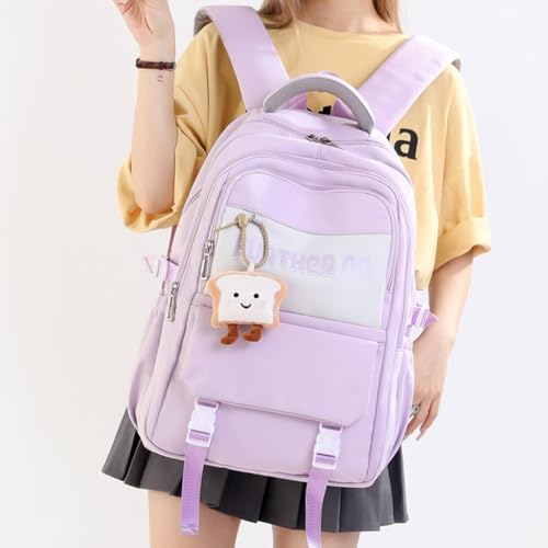 Mochila escolar de nailon impermeable para proteger laptop 6