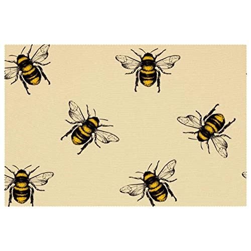 Set de table abeille antidérapant et résistant à la chaleur lot de 6