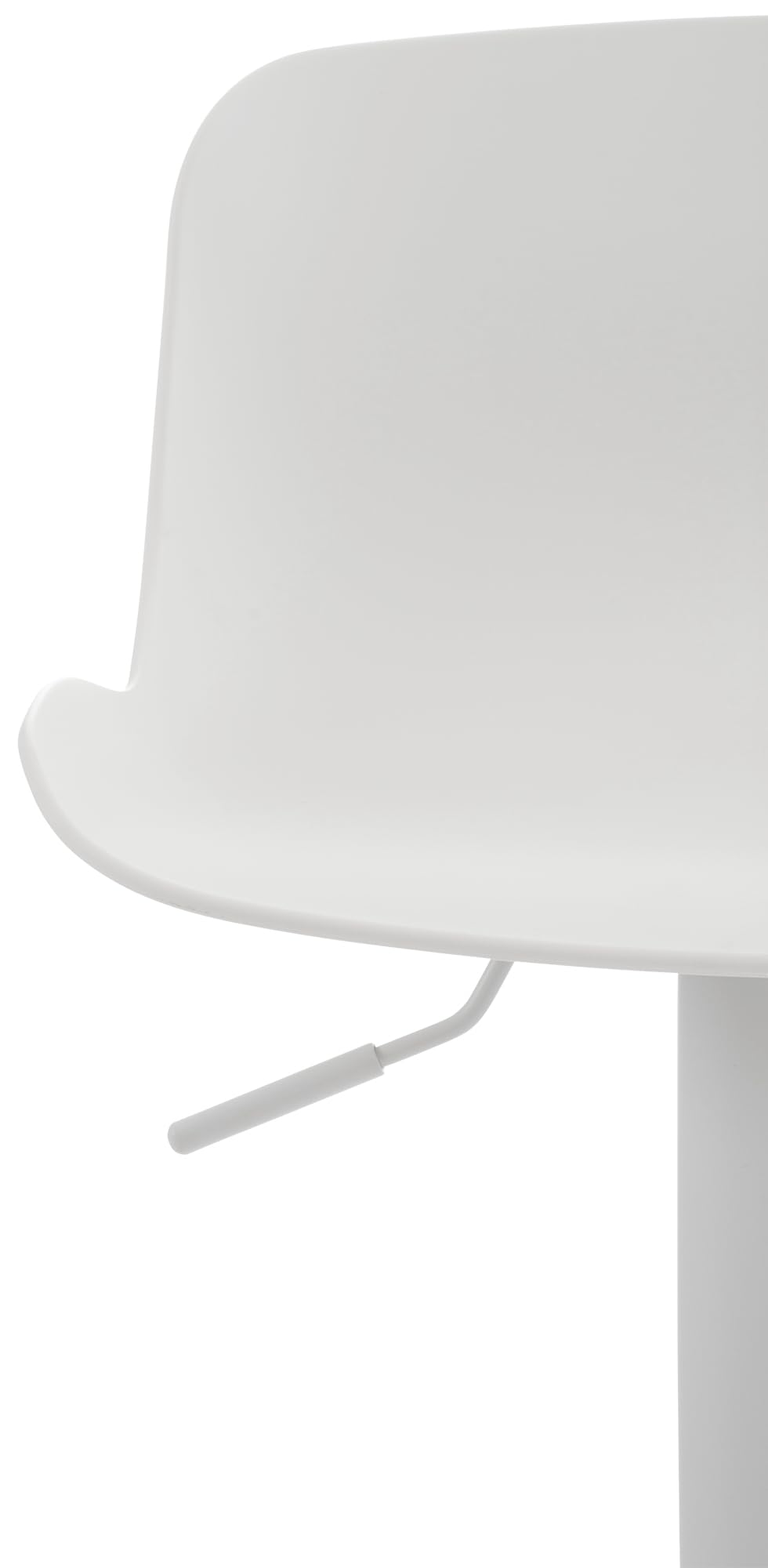 CLP Sgabello da Bar Seduta in plastica Almada I Sgabello da Bar Regolabile in Altezza I Girevole a 360° con Schienale e poggiapiedi, Colore:Bianco