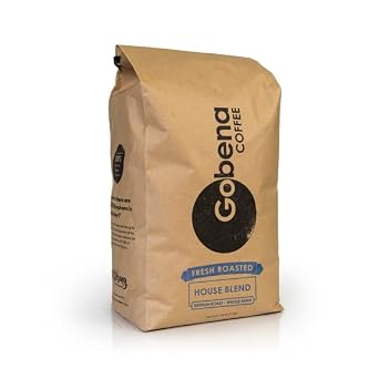 5lb House Blend Medium Roast Whole Bean Coffee, 100% Arabica, 80oz, Bulk Coffee