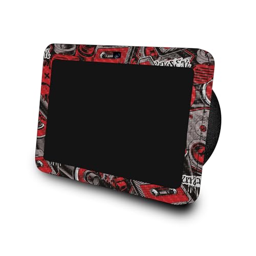 Image of Carbon Fiber Skin Compatible with Amazon Echo Show 8 (3rd Gen, 2023) - Red Hip Hop - Premium 3M Vinyl Protective Wrap Decal Cover - Easy to Apply | Crafted in The USA by MightySkins