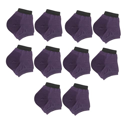 WOFASHPURET 5 Pairs Moisturizing Socks for Dry Skin Gel Heel Sleeves for Toeless Women