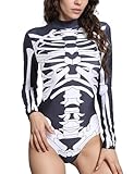 ST.Manrdy Skeleton costume for Women Halloween Costume High-Waisted Cosplay Bodysuit for Adult Party(B-S-M)