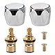 Tap Valve Top Set Tap Valves Fittings 2 Paar Wasserhahn Ventiloberteil Set, 20 Zähne Wasserhahn Kartusche Wasserhahn Ventiloberteil 1/2 Hot Cold Wasserhahn Kartusche