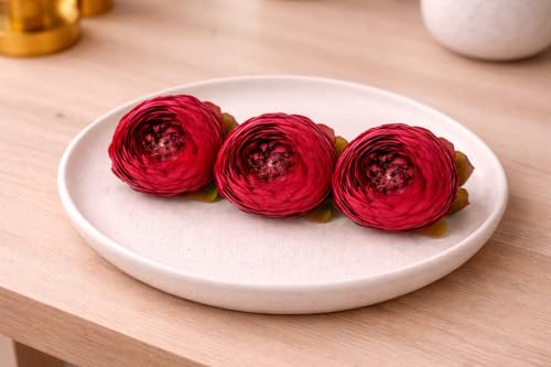 Image of SATYAM KRAFT 6 Pcs Artificial Fabric Rose Flower Heads | Handmade Peony Style Flowers for DIY Crafting, Gift Packing, Bouquet Making, Wedding, Home & Event Decoration (Red, 8 cm)