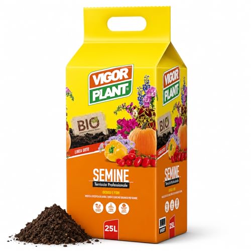 25 LITRI Terriccio per Orto - IDEALE per GERMOGLIAZIONE e SEMINA - Substrato Superfine con Torba Irlandese e Baltica per Germinazione di Ortaggi, Fiori, Seminiere - DRENANTE
