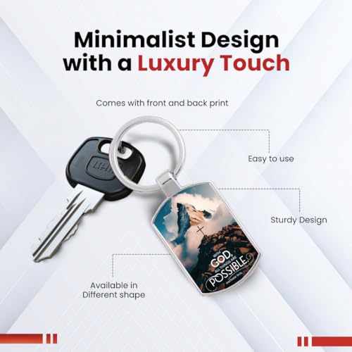 Image of Stylish Metal Keychains with Permanent Glossy Print - Inspirational Quotes & Spiritual Designs - Perfect Key chains for loved ones, Personal Use, Gifts & Return Gifts