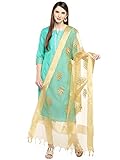 Dupatta Bazaar Woman's Beige Organza Dupatta with Gold Embroidery