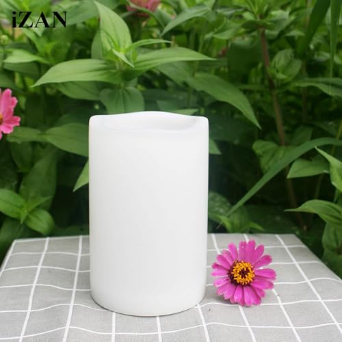 Image of 1 Pack Waterproof Outdoor Flameless Candle with Timer Large 4 inch x 6 inch Battery Operated Electric LED Pillar Candle for Gift Home Decor Party Wedding Supplies Garden Halloween Christmas Decoration