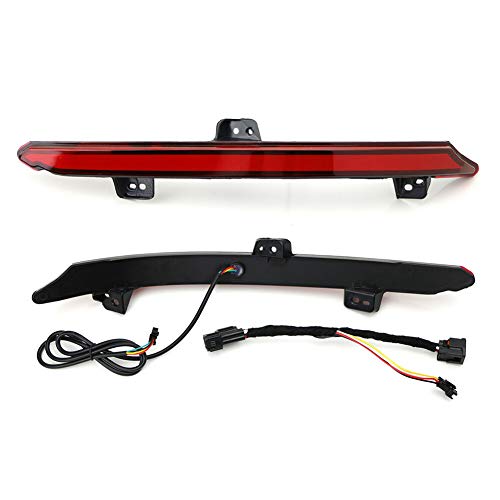 Adiil Led Rear Bumper Reflector Brake Tail Fog Sequential Flash Singal Lights Lamps for 2018-2020 Honda Accord 10th(Red Lens)