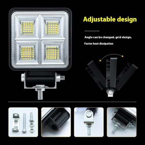 Image of AUTOPOWERZ 64 LED 128W Fog Lamp | Square Flood Driving Light | 12V-80V DC White Beam | Universal for Car, Off-Road Truck, Jeep, SUV, ATV, UTV | Durable Waterproof Lamp | 1 Pack