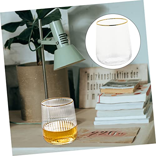 Yardwe 2 Pçs Copo De Vinho De Borda De Copos De Chá De Vidro Transparente Caneca De Café Barware Ócu