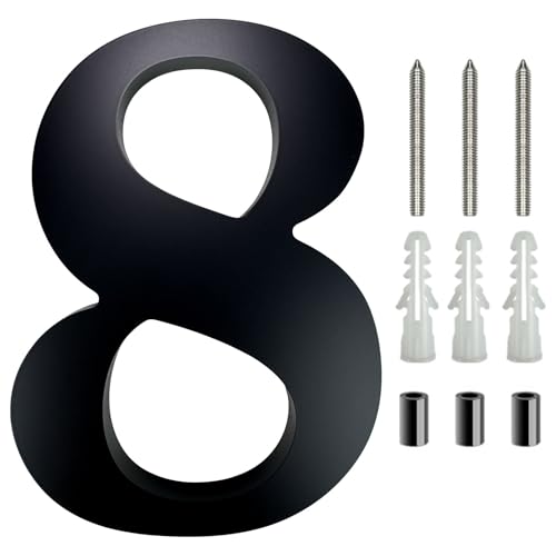 Crepundia Numeri Porta Moderni Segnaletica Targa, Numero Civico 3D Grande da 4 A 12 Pollici,Numeri Civici for Porta,Indirizzo Casa,Cartello Digitale Esterni(8,4 Inche)
