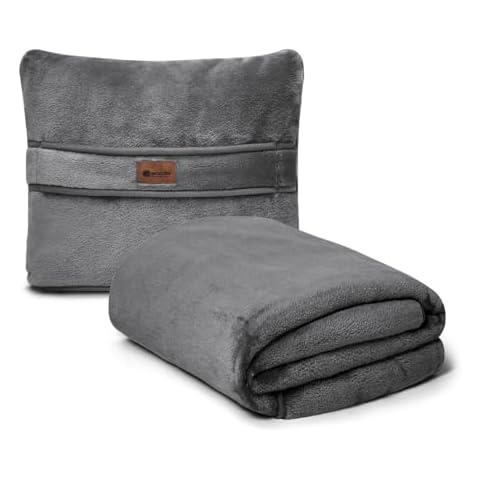 WOZOKE 2-in-1 Travel Blanket Pillow Cover
