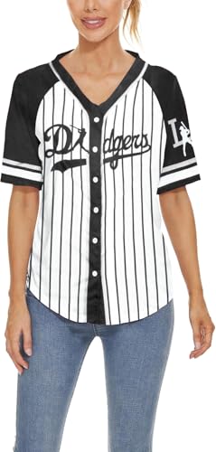 Image of Baseball Jersey Women Baseball Shirts Baseball Team Button Down Jerseys