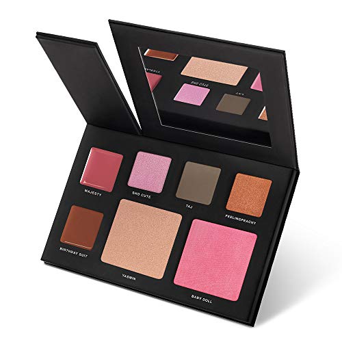 Makeup Palette Eyeshadow Blush Bronzer & Lip Colors – Matte Shimmer Glitter Bold Neon High Pigment Professional Quality Eye Shadow Cheek & Lipstick Cosmetics - Pink Pop by Deck of Scarlet