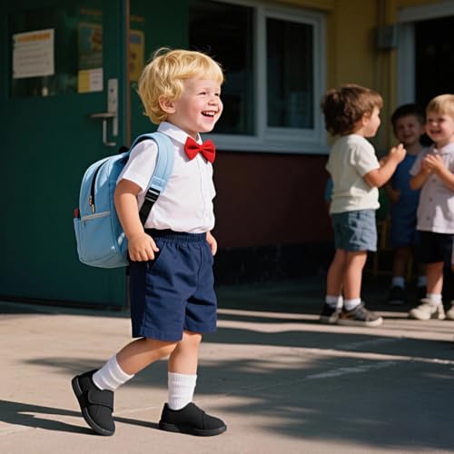 STQ KIDS Wide Toe Box Chaussures d'école pieds nus pour garçons et filles - Noir - Semelles plimsolls en polyéthylène - Pour la première marche - Antidérapantes - Douces et légères - Respirantes – vue 3