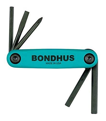 Image of Bondhus 12540 GorillaGrip Fold-up Utility Set, #1 Phillips, 3 /16-Inch Slotted, 4mm Hex, 5mm Hex, and 6mm Hex