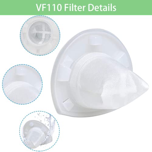 Image of VF110 Filter, 6 Pack Replacement Vacuum Filters for Black & Decker VF110 Cordless Vacuum CHV1210, CHV1410, CHV1410B, CHV1410L, CHV1410L32, CHV1510, CHV9610, BDH2000L, 90558113-01 | For Black and Decker Handheld Vacuum CHV1210, CHV1410 CHV1410B CHV1410L CHV1410L32 CHV1510 CHV9610 BDH2000L, 90558113-01