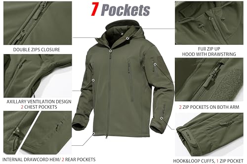 image for MAGCOMSEN Men's Jacket Tactical Performance Waterproof Softshell Jacke