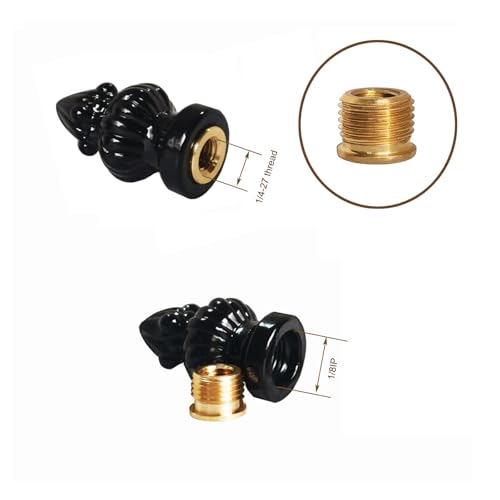 Image of Lamp Finial Converter 1 /8 IP (3 /8 inch) to 1 /4-27 Reducer Lamp Finial Cap reducing Adapter Table Lamp Decorative Copper Reducer