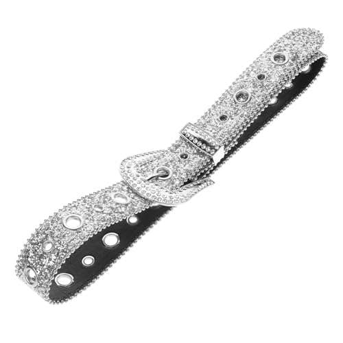 BESPORTBLE Rhinestone Belt for Women Stylish Wide Waist Belt for and Jeans Elegant Glamour Accessory Glittering Rhinestones for Fashion-forward Individuals