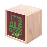 Fabulous Boite en Bois Coffret - IPA It's Ale Good Biere Pression Humour (10 x 10 x 10 cm)