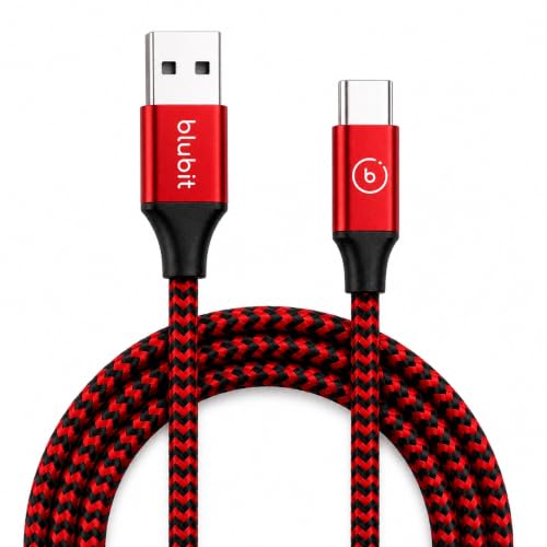 Image of USB Type C Cable, 3A Fast Charging & Data Sync Cord, Durable Nylon Braided USB-C to USB-A Cable for Samsung, Mi, Realme, OnePlus & All Android Smartphones (1 Meter, Red-Black)