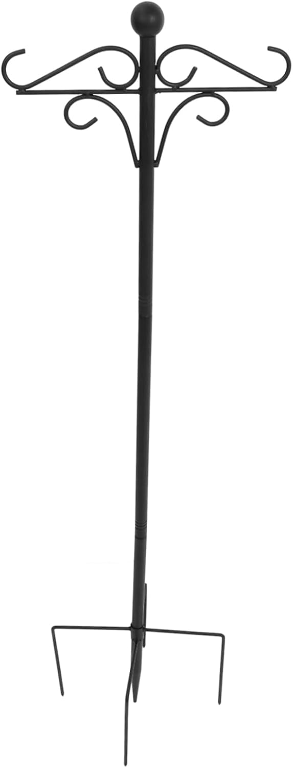 Outdoor Patio Decor Hooks 46in Tall Garden Shepherds Hooks with 5 Prongs for Plant Pots Bird Feeders