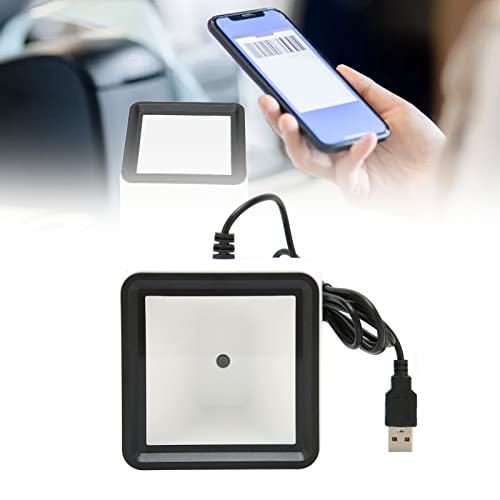 Scanner de codes-barres filaire USB 2D 1D portable et lecteur de bureau ASHATA avec câble