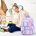 mygreen Kawaii Girls Backpack for School, Cute Teenage Multiple Pockets Backpack, Fashion Bookbag for Primary Elementary High School Purple