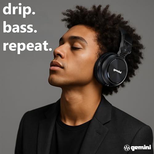 Image of Gemini Wireless Over-Ear Headphones, 54-Hr Battery, ENC Mic (GBTX-200) | Up to 54-hr total battery, 10-min quick charge - ENC clear-call mic - foldable on-ear, 40mm drivers