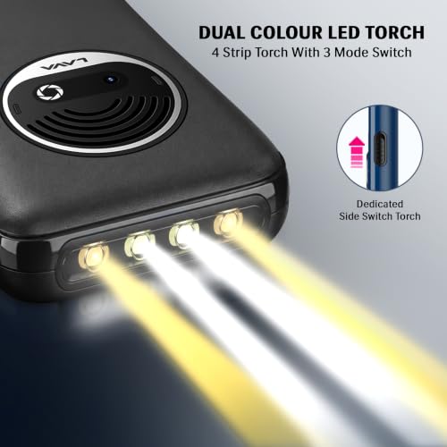 Image of Lava Gem Power + Dual Sim Keypad Phone (2.8 inch Display, Camera & Fast Charging) | 2575mAh Smart AI Powerful Battery | Wireless FM & Recording | Stereo Speakers | Call Recording (Black Gold)