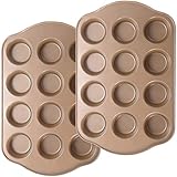 Joho Baking Nonstick Muffin Pan 12, Large Cupcake Pans for Baking, Muffin Tins for Oven, 2 Pack,...