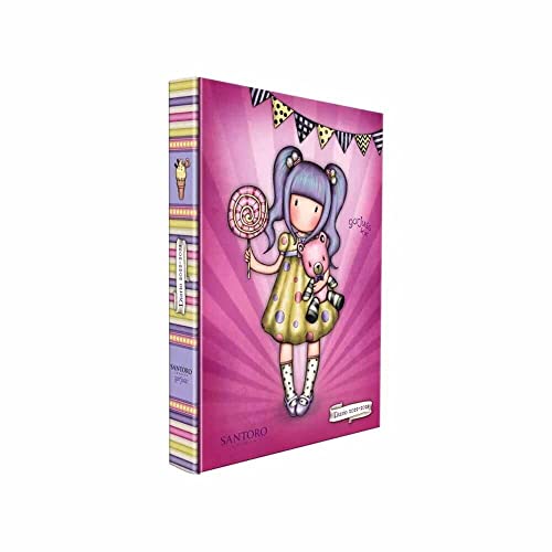 Gorjuss. Agenda scolaire London compatible avec Santoro Standard 2021/2022 F.to Standard 18 x 13 cm + stylo multicolore parfumé + porte-clés à paillettes Cover