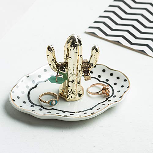 Wanya Ceramic Ring Jewelry Holder Decor Dish Organizer, Cactus Tree #TOP2