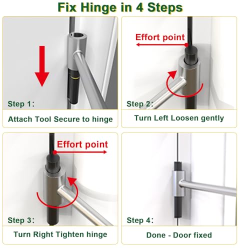 Door Hinge Adjustment Tool, Hinges Gap Adjusting Wrench, Knuckle Bender for Flag Hinges, Heavy Duty Door Hinge Repair Tool for Residential, Fire, Security, Clean-room Doors S (12-16mm) + M (14-19mm) by VVOKGO - Image 5