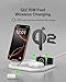 Belkin 3-in-1 MagSafe-Compatible iPhone Charger 15W, Foldable Magnetic Qi2-Certified Wireless Charging Station for iPhone 17, Apple Watch Series 10, AirPods 4, Pixel 10, w/Non-Slip Base & PSU - White