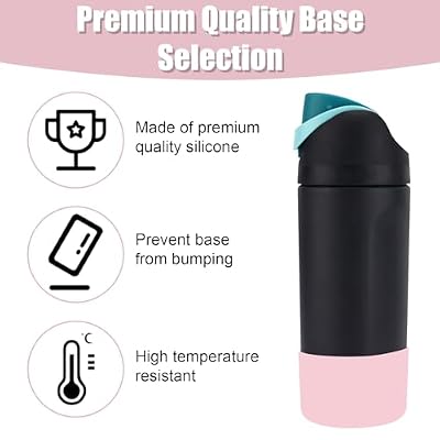 PEUTIER 2pcs Silicone Boot for Owala Kids Water Bottle 16oz/14oz, Anti-Slip Water Bottle Cover Sleeve Anti-Dent Bottom Protector Wraps Compatible with Owala Kids Stainless Steel Bottle Accessories