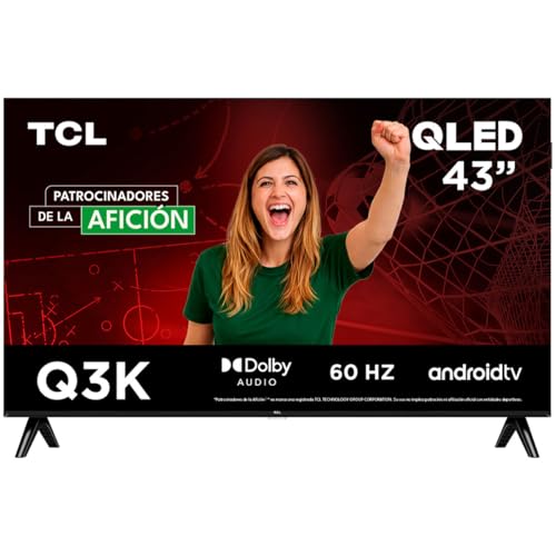 TCL Smart TV Pantalla 43" 43Q3K Android TV FHD QLED Google Cast | Alexa | 2K HDR10| NITS 300 | Panel 60 Hz | Dolby Digital +