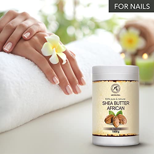 Aromatika Shea Butter Refined 35.3 Oz (1000G) - 100% Pure Shea Butter For Body Care - Hair - Face - Body Butter - Butyrospermum Parkii #TOP4